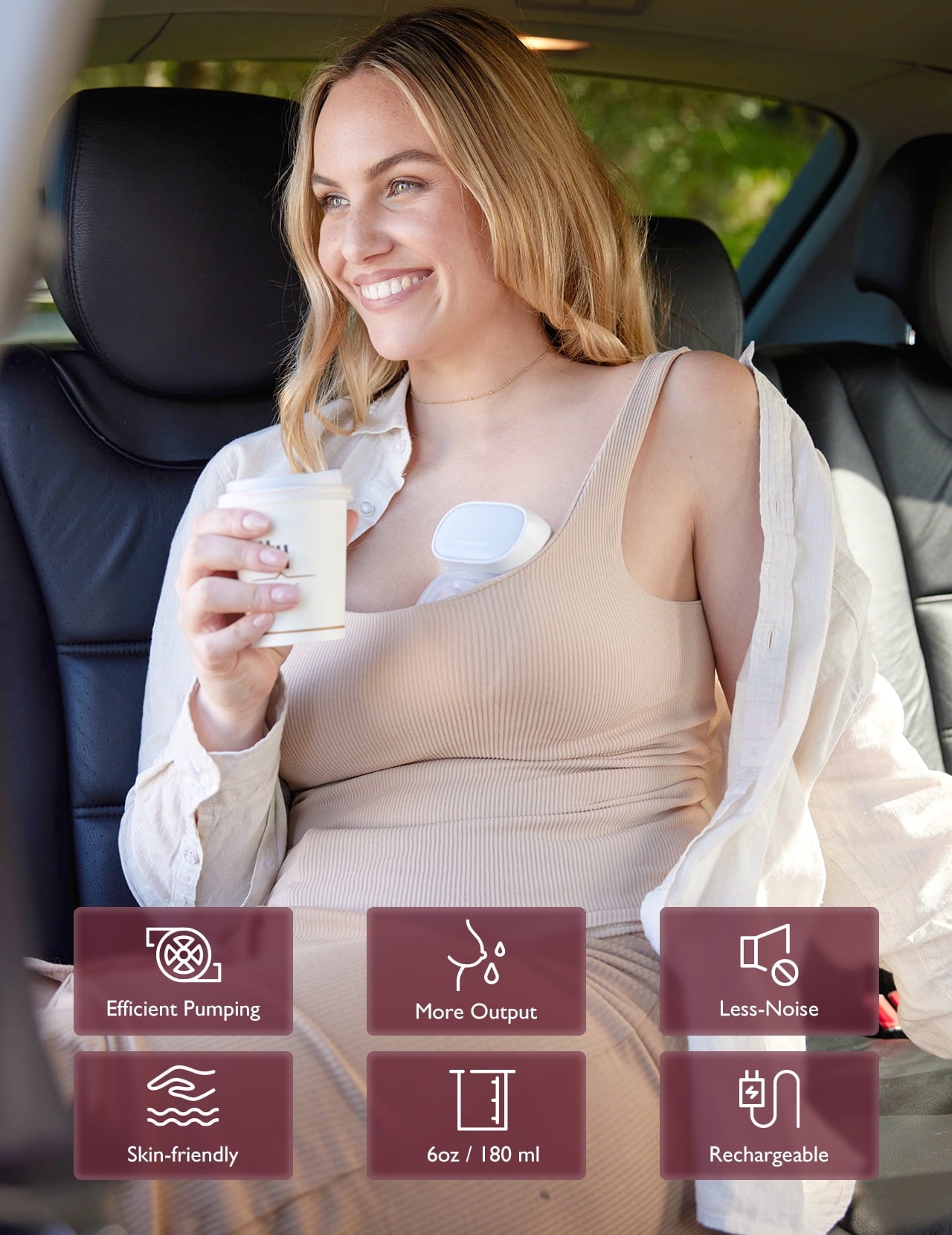 S9 Pro Wearable Breast Pump, Hands Free Electric Breast Pump of LED Display 24Mm Gray