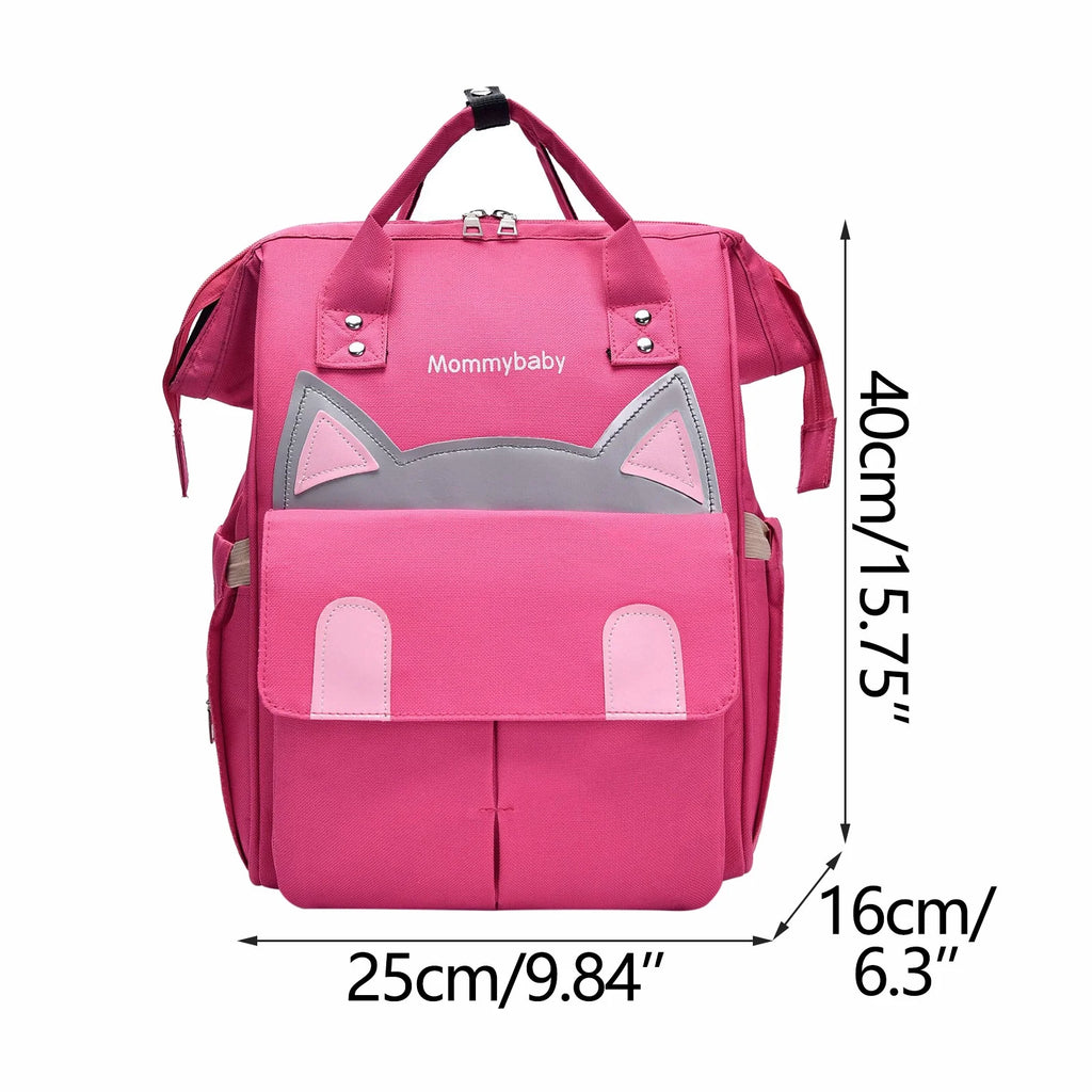 Mommy Oxford Cloth Large Diaper Bags with Insulated Pockets, Pink
