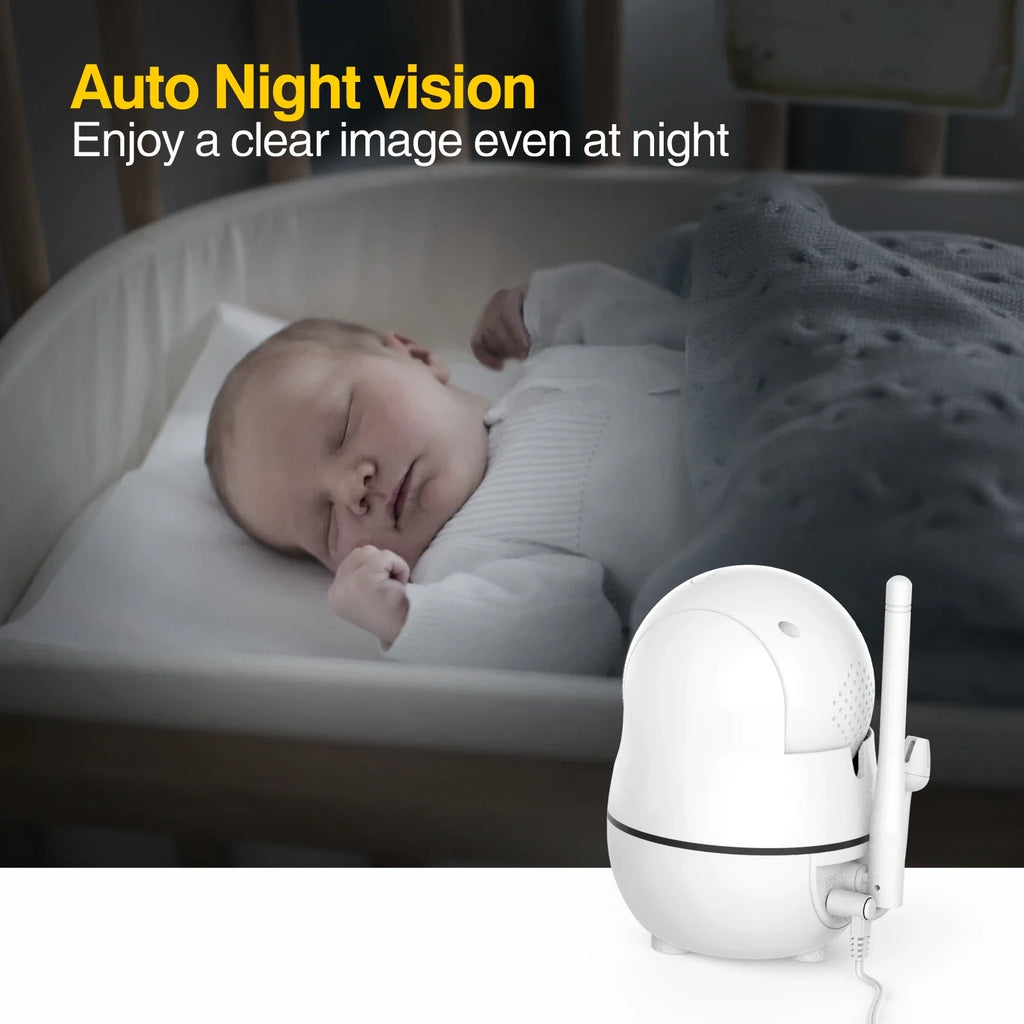 7" HD Split Screen Video Baby Monitor No Wifi, Baby Camera Monitor, Hack Proof, Remote Zoom/Pan/Tilt, 4000Mah Battery