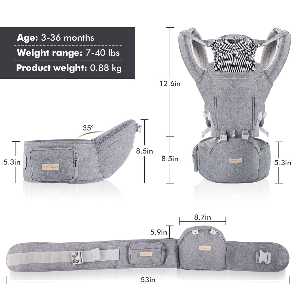 Baby Carrier Newborn to Toddler: Ergonomic M Position 9-In-1 Ways to Carry Baby Carrier Backpack with Head Hood for 3-36 Months 7-40Lbs Baby | Advanced Hip Seat Carrier for All Seasons In/Outdoor