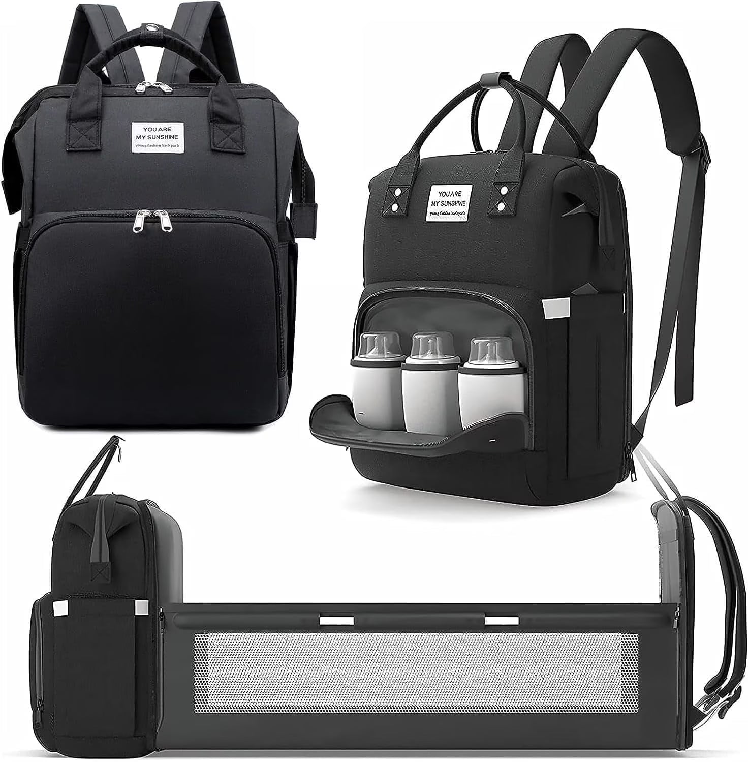 Baby Diaper Bags with Changing Station, Diaper Bag Backpack for Moms Dads with USB Charging Port, Baby Shower Gifts, Large Capacity Diaper Backpack