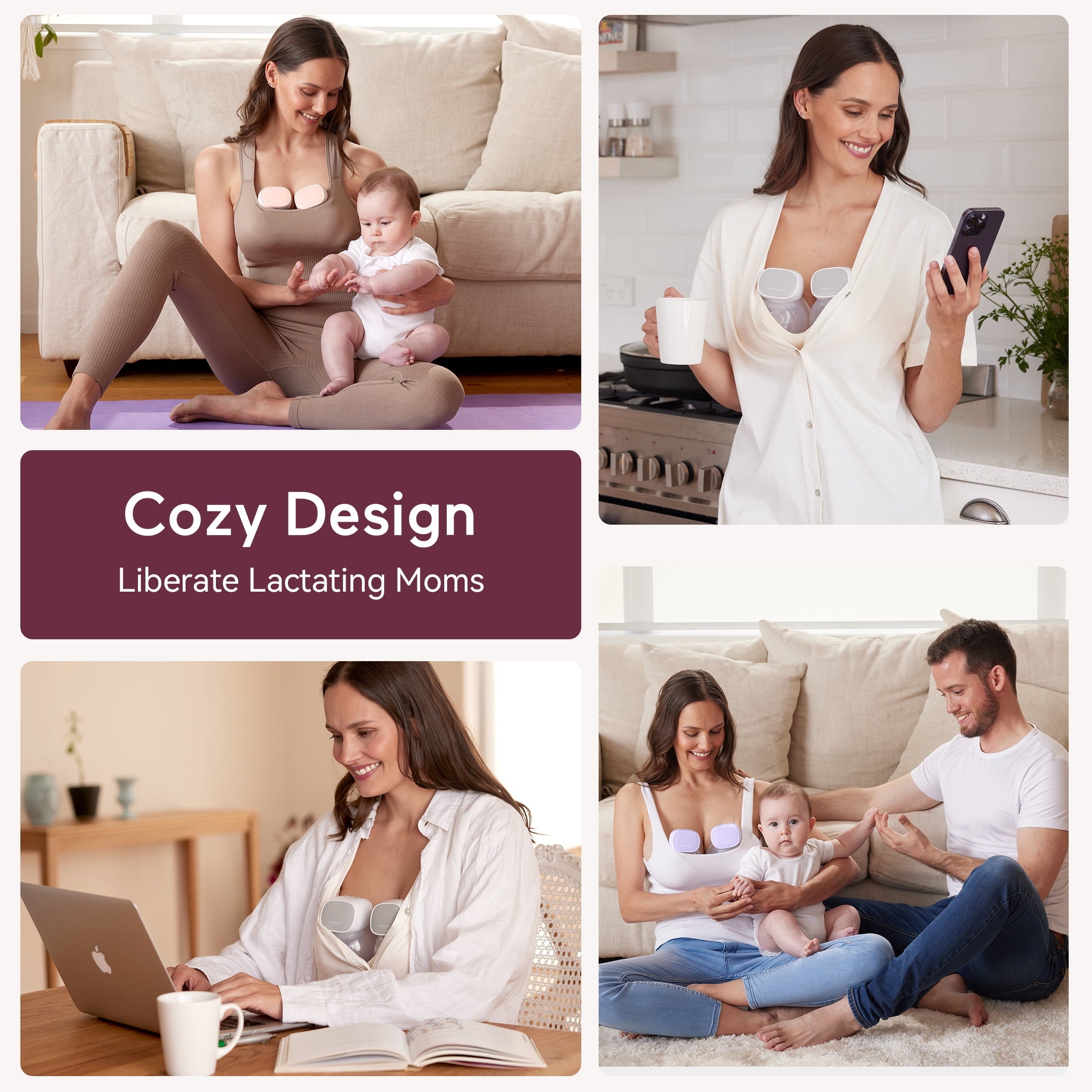 S9 Pro Wearable Breast Pump, Hands Free Electric Breast Pump of LED Display 24Mm Gray