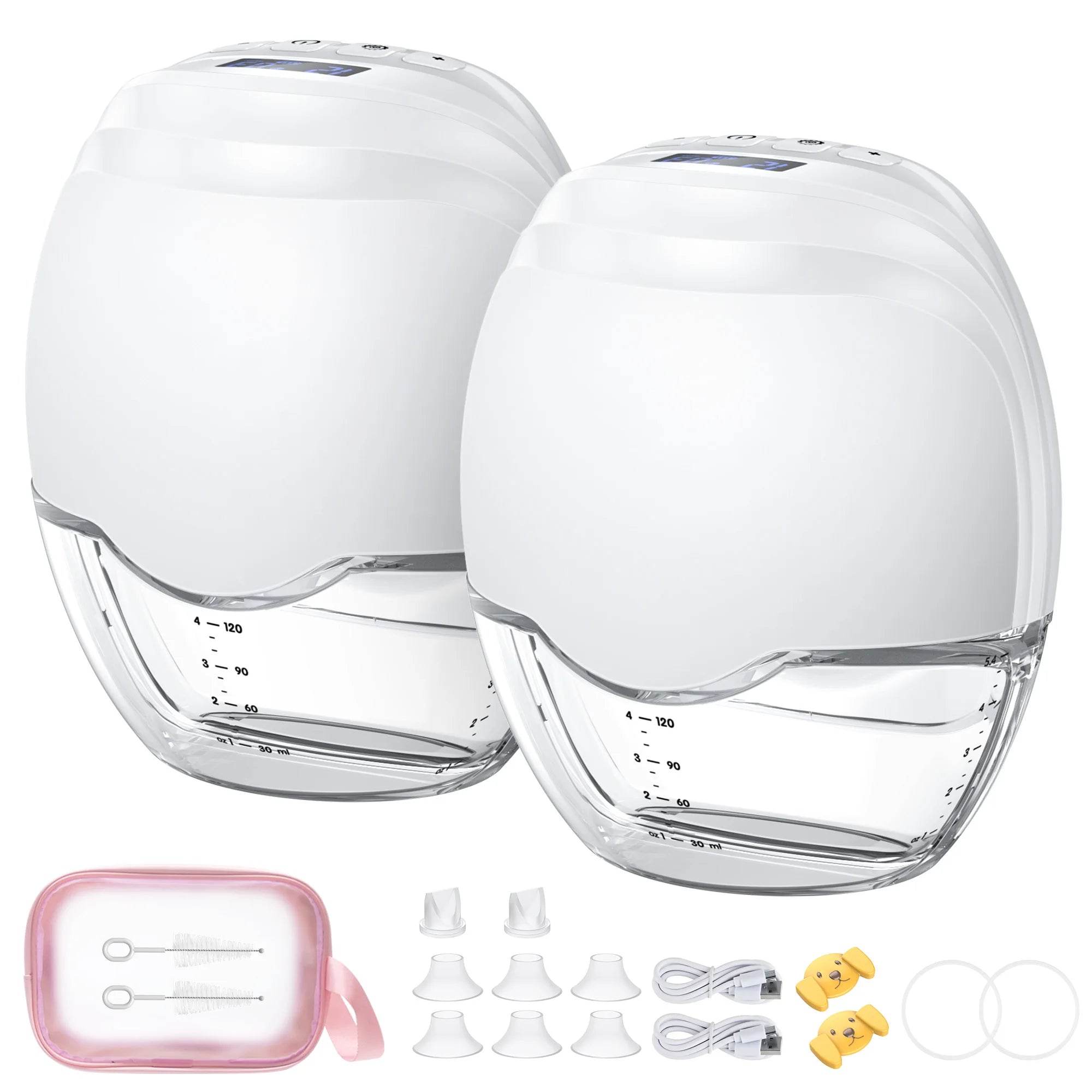 2/1Pcs Wearable Breast Pump Hands Free Electric Breast Pumps Slient Comfort Milk Collector Bpa-Free LED Display 3Modes 12 Levels