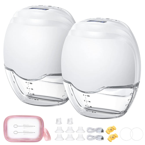 2/1Pcs Wearable Breast Pump Hands Free Electric Breast Pumps Slient Comfort Milk Collector Bpa-Free LED Display 3Modes 12 Levels