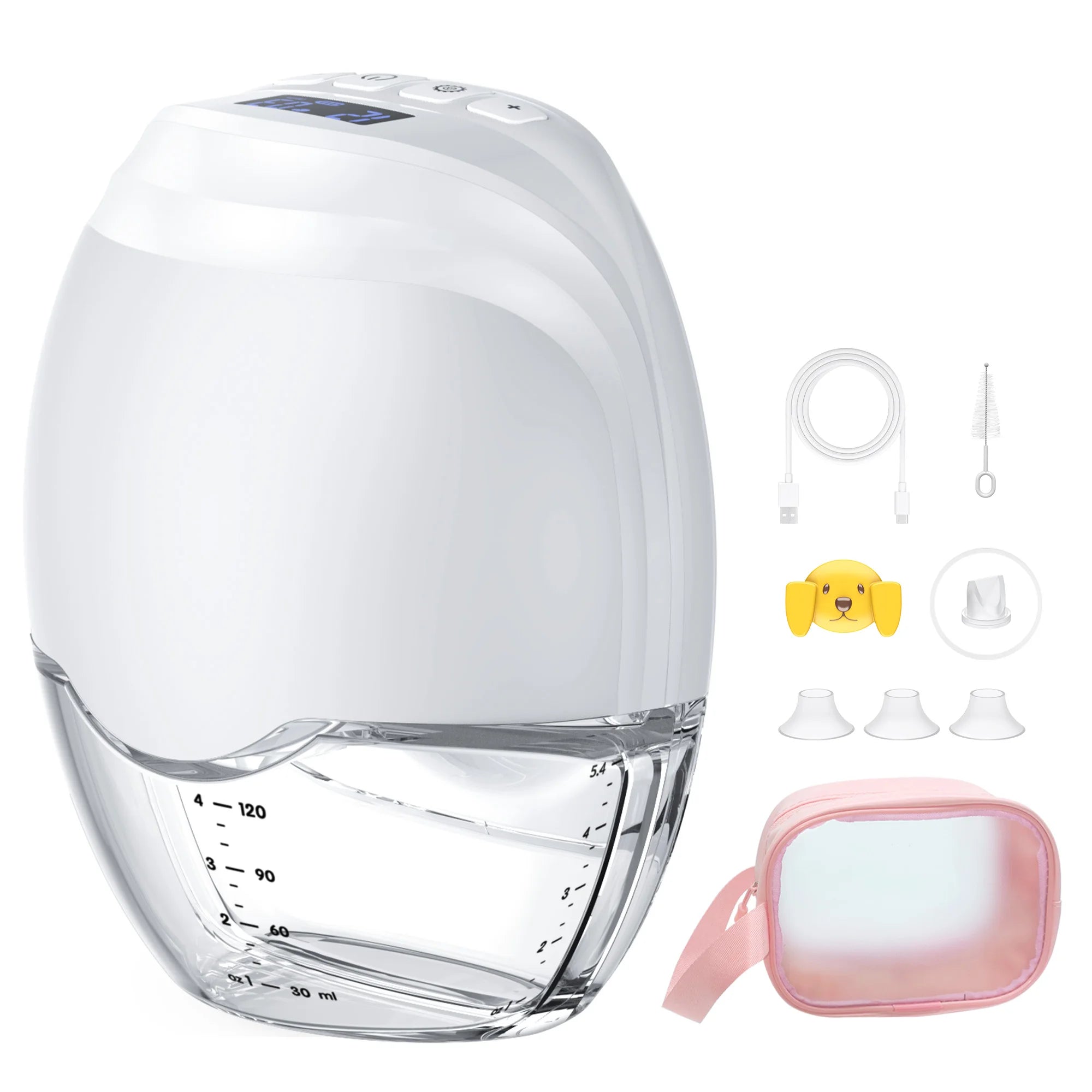 2/1Pcs Wearable Breast Pump Hands Free Electric Breast Pumps Slient Comfort Milk Collector Bpa-Free LED Display 3Modes 12 Levels
