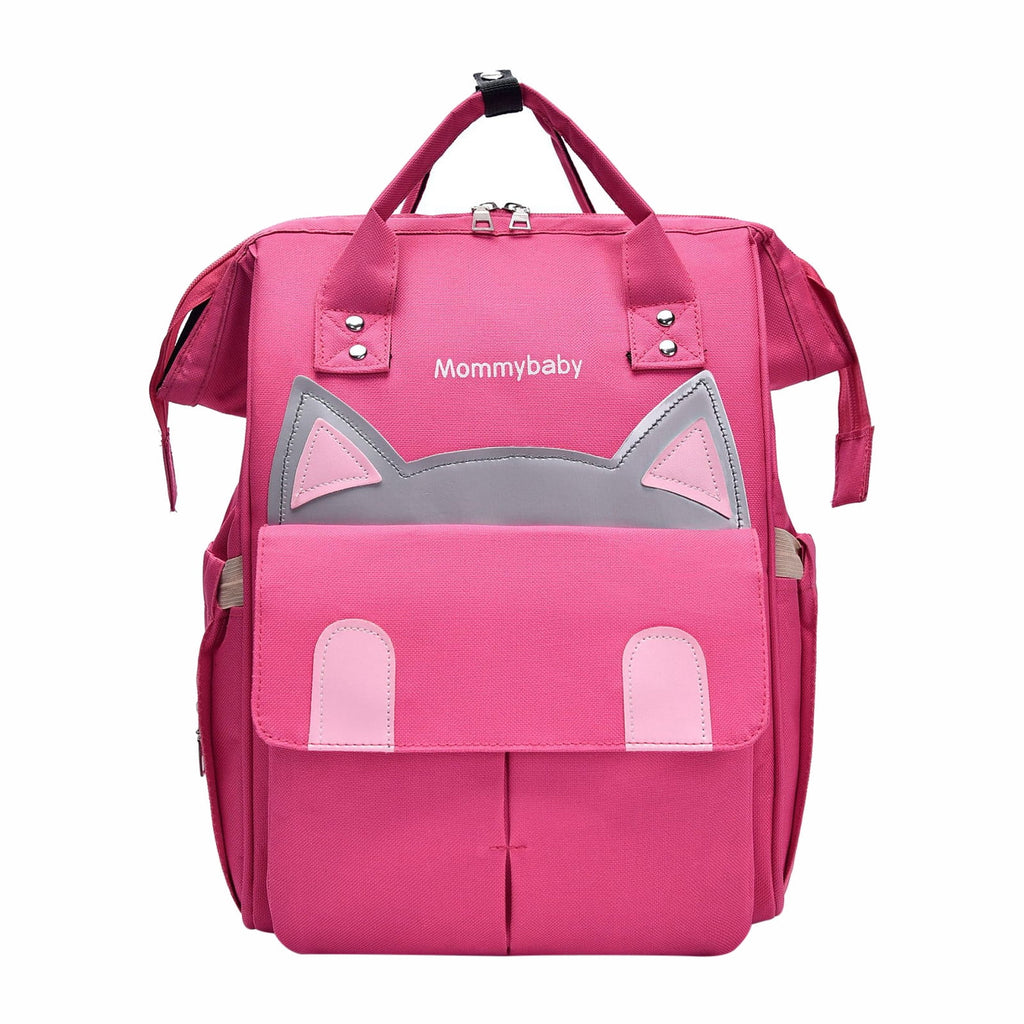 Mommy Oxford Cloth Large Diaper Bags with Insulated Pockets, Pink
