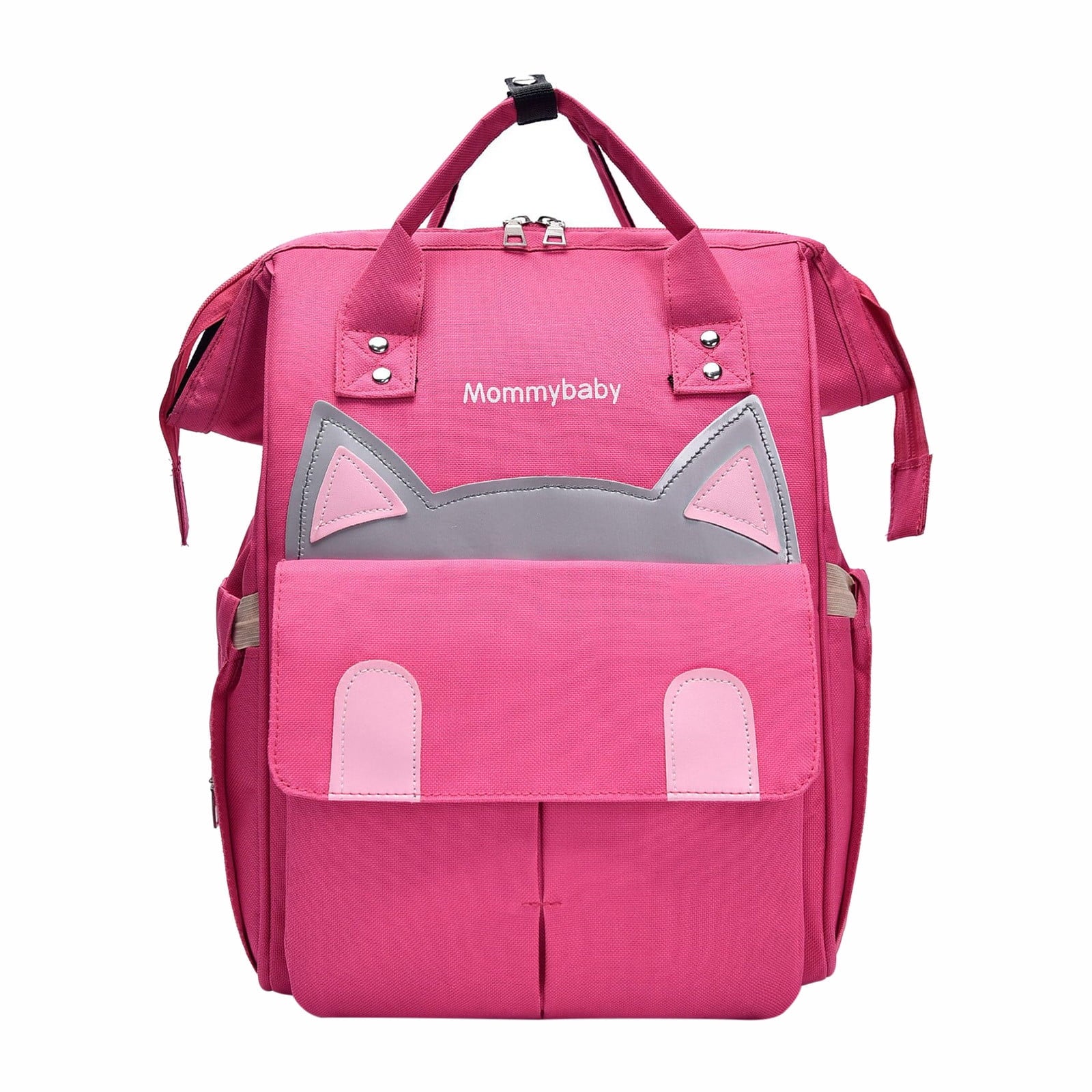 Mommy Oxford Cloth Large Diaper Bags with Insulated Pockets, Pink