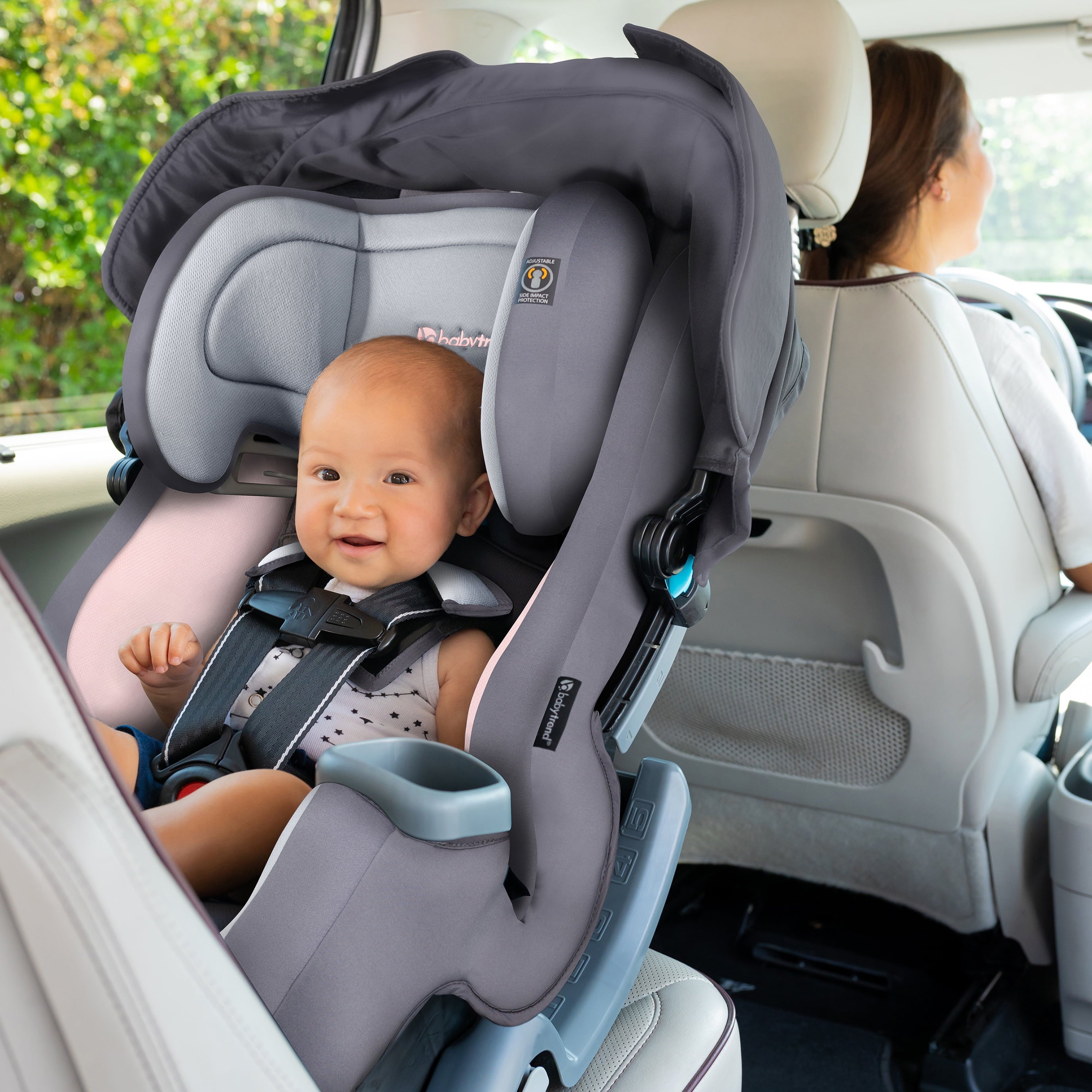 Cover Me 4 in 1 Convertible Car Seat W/Canopy, Desert Pink