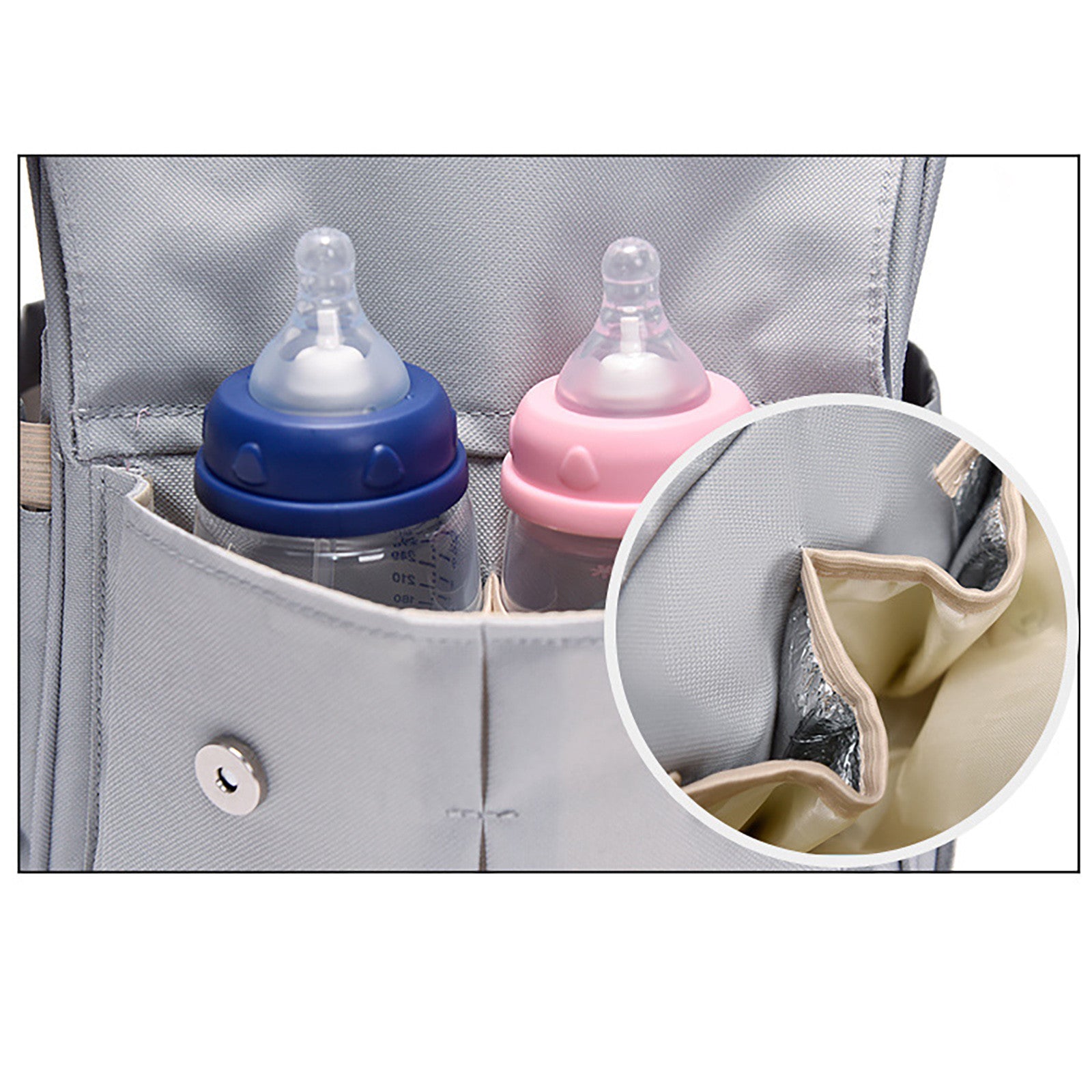 Mommy Oxford Cloth Large Diaper Bags with Insulated Pockets, Pink